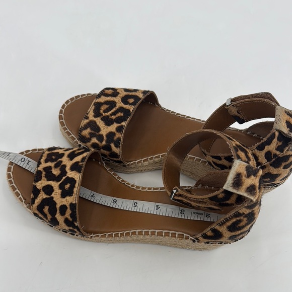 Franco Sarto Camera Calf Hair Leopard Print Espadrilles Wedge Sandals - Picture 15 of 16